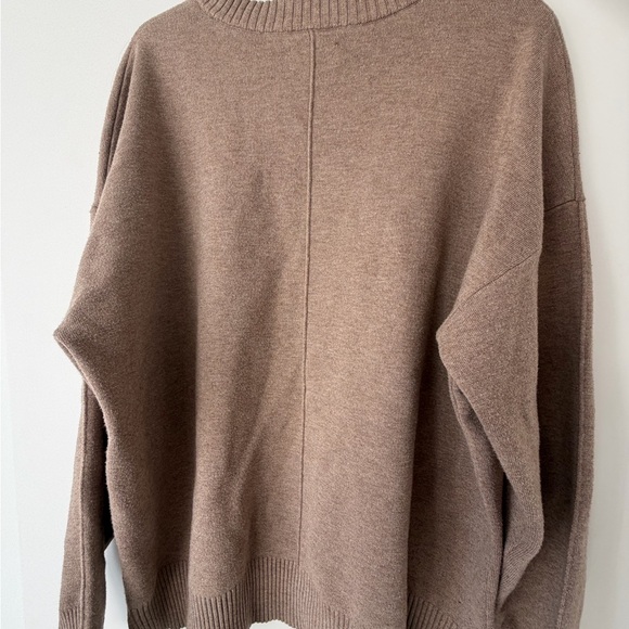 Frank & Oak Relaxed Scoopneck Sweater in Taupe Brown - Picture 2 of 4